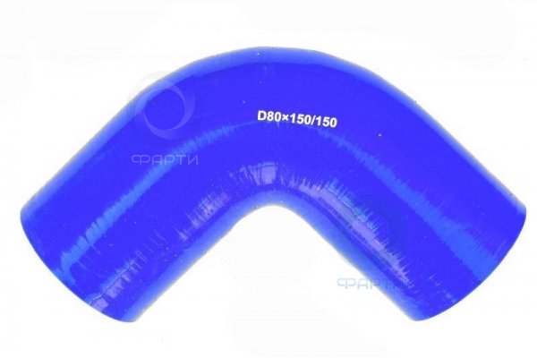 Патрубок угловой 90 d80 L150*150
